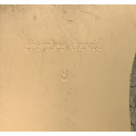 Charles David Porter Mules Womens 8 Embossed Gray Leather Slip On Clog Shoes - Picture 6 of 6